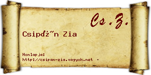 Csipán Zia névjegykártya